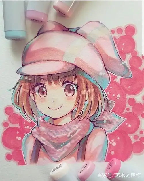 马克笔人物手绘,画风简洁有趣,好喜欢