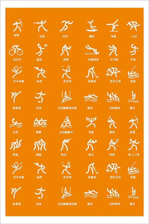 运动标志健身射击跑步公共标识标