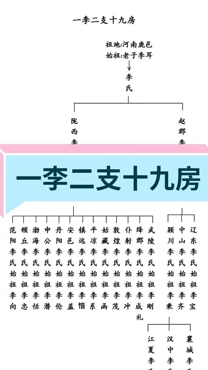 一李二支十九房李氏家族各大分支,宗亲看一下你是哪一支#家谱# - 抖音