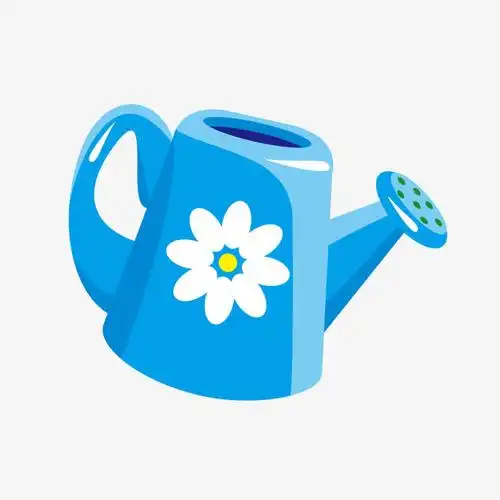 蓝色矢量卡通洒水壶
