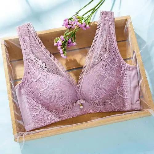 千奈美聚拢内衣女士全罩杯上薄下厚无钢圈聚拢收副乳调整型文胸