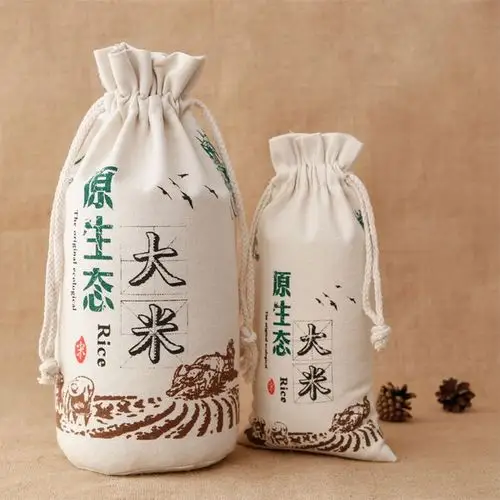 厂家定制大米布袋大米包装袋大米礼品袋五谷杂粮袋批发米袋子现货