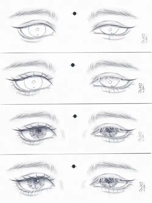 该歇会了,古风眼睛步骤分享5 画到不会画了