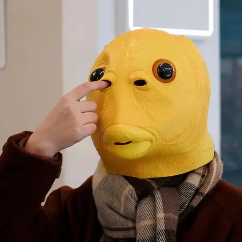 绿头鱼头套搞笑沙雕鱼头怪面具面罩网红绿鱼人无味无异味儿童小孩