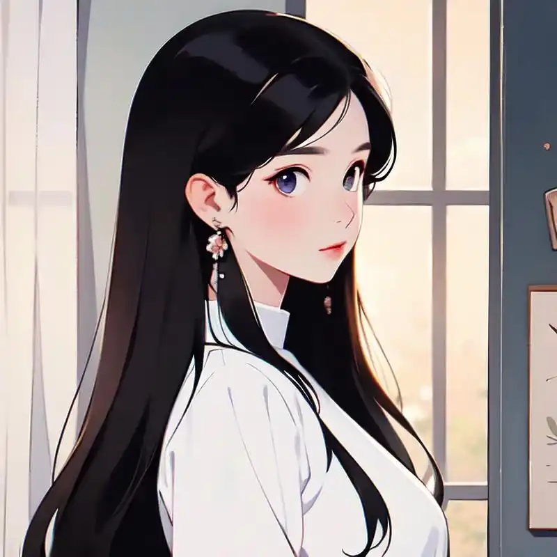 微信头像插画96长发女神范