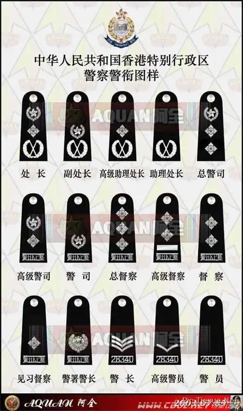 编辑本段   香港警察的警衔分为警务处长,警务处副处长,警务处高级