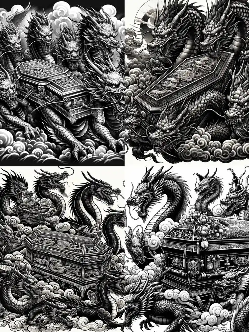 图文掘金计划 原创手稿分享 新传统手稿 九龙拉棺 九天霞光 - 抖音