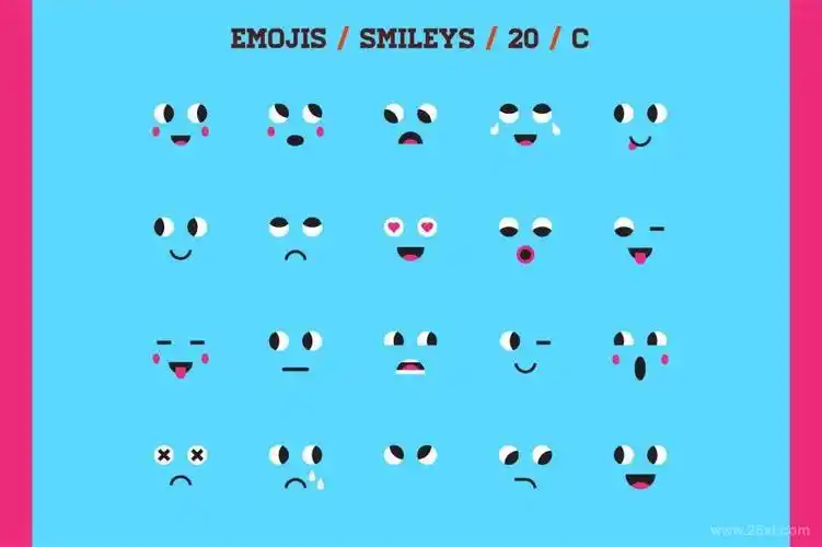 100个emoji笑脸表情符号图标素材集合包
