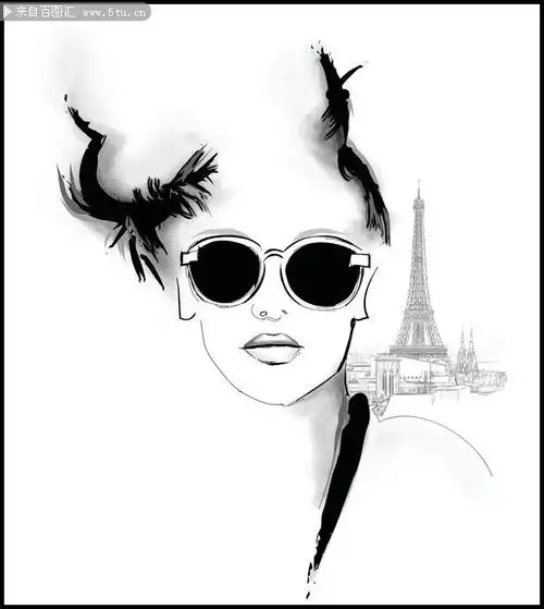 时尚美女人物插画图片素材