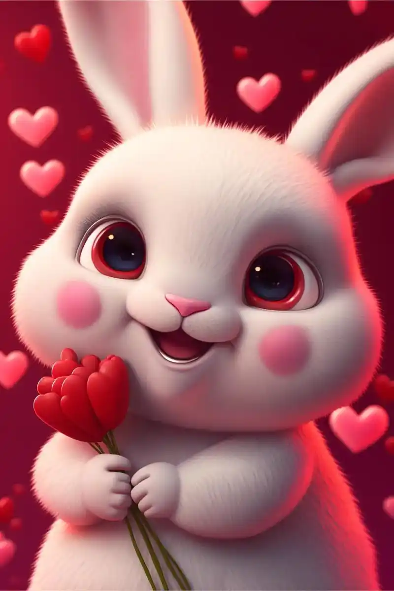 可爱的小白兔ai绘画高清壁纸图文伙伴计.#抖音首页右,右上角 - 抖音