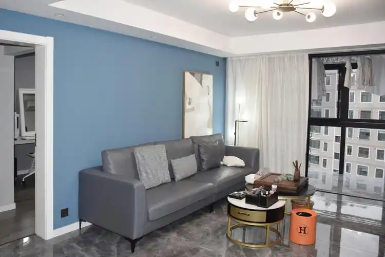 雾霾蓝墙漆搭配搭配高级灰的墙漆