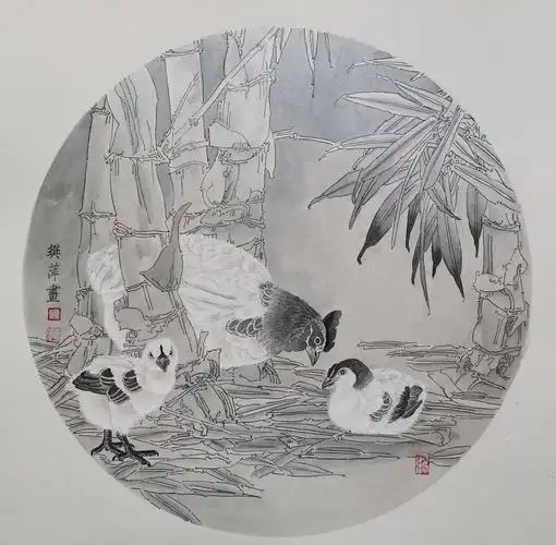 樊萍近日创作工笔画小品展示