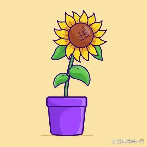 植物盆栽插画素材植物简笔画