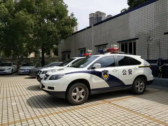 远远看到警车顶上的灯光在闪烁,一阵警笛声吸引了我们.