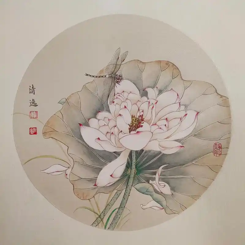 工笔荷花小品.#我要上热门 #国画 #国画花鸟 #工笔画 # - 抖音