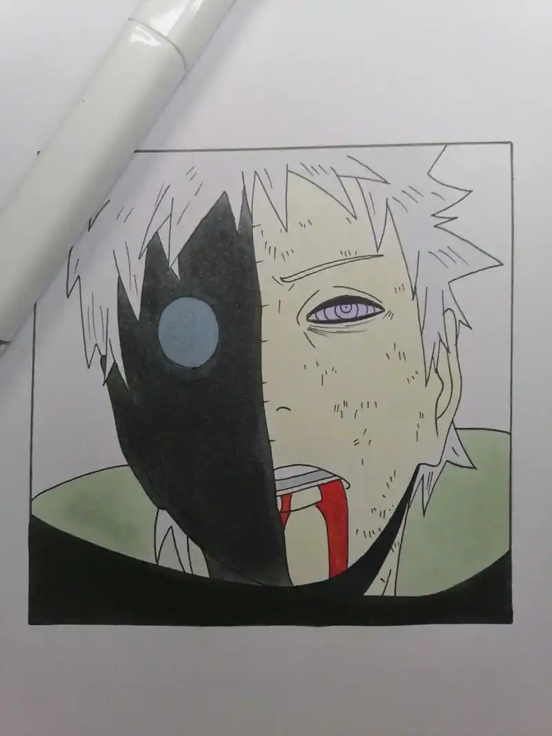 带土过程 #手绘教程# #火影忍者# #带土