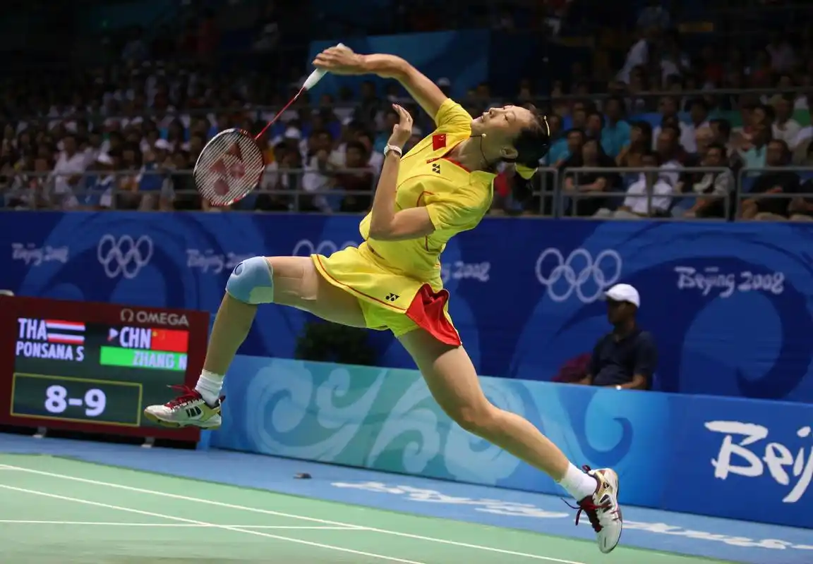 张宁在北京奥运会比赛中.