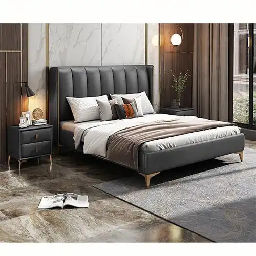 轻奢现代简约双人床94主卧2022年新款婚床大床主卧皮床91多种款式