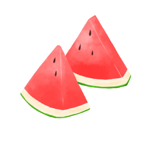 立夏西瓜手绘水彩风卡通png素材