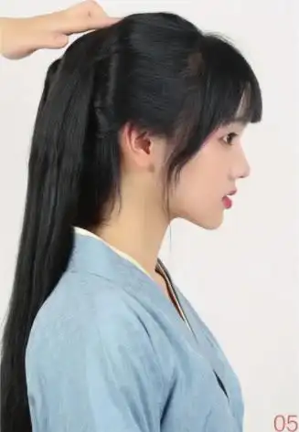 宋风女子发式少女双挂垂髻天真烂漫