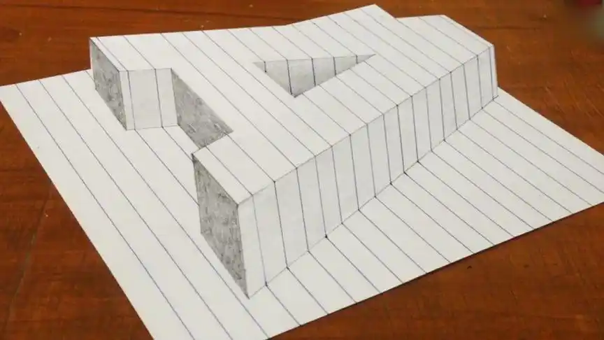 从零开始学3d手绘立体画!手把手教你怎么画一个立体效果的字母a