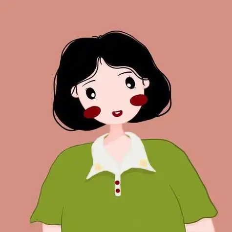 插画头像短发女孩