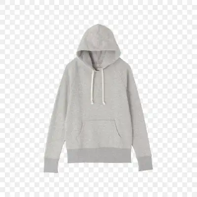 灰色纯色连帽长袖卫衣