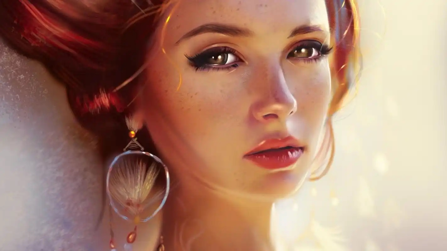 精美手绘美女人物作品桌面壁纸下载高清大图预览1920x1080_设计创意