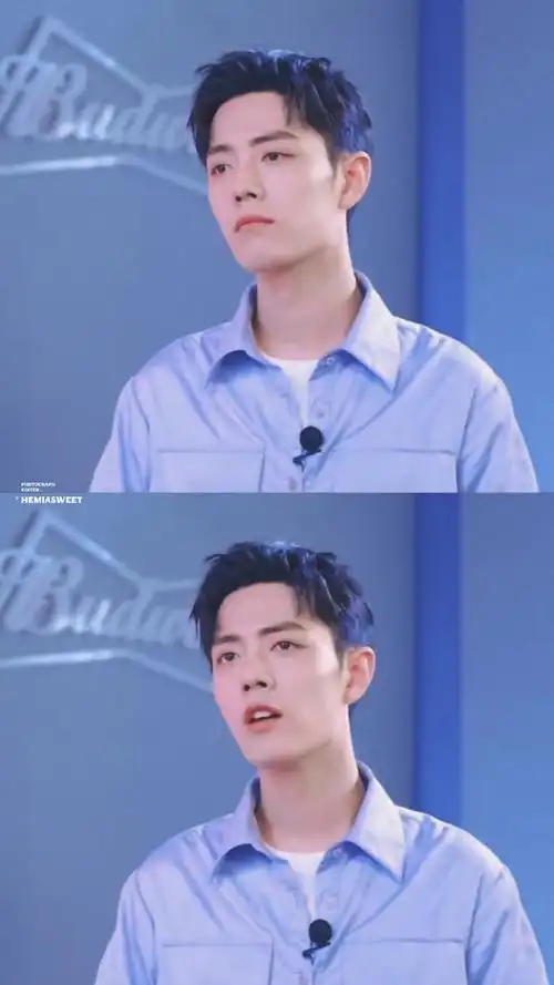 肖战##肖战蓝色复古衬衫