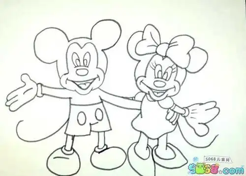 米妮看书简笔画步骤