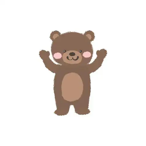 卡通儿童棕色小熊矢量图标logo设计