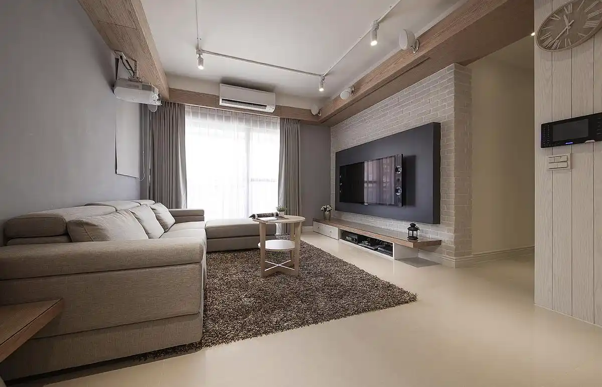 100平米混搭风格电视背景墙装修效果图