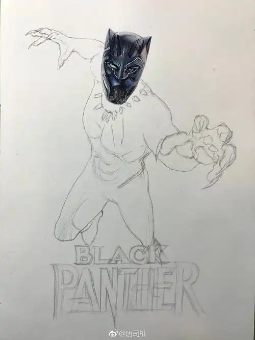 黑豹全水彩过程