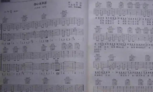 伤心太平洋吉他谱c调
