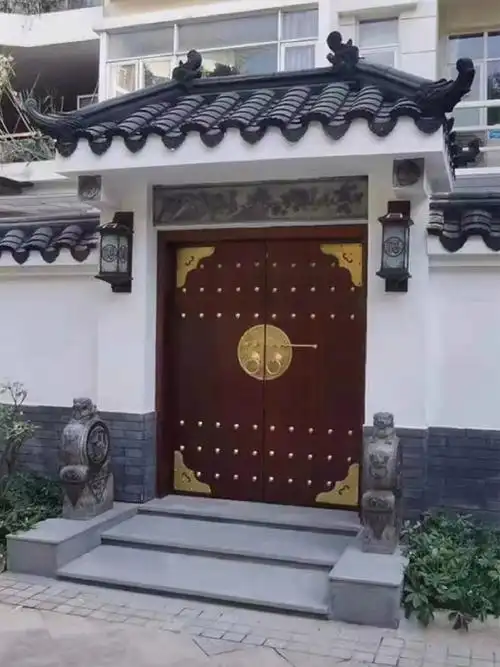 中式四合院别墅菠萝格大门农村自建房庭院门