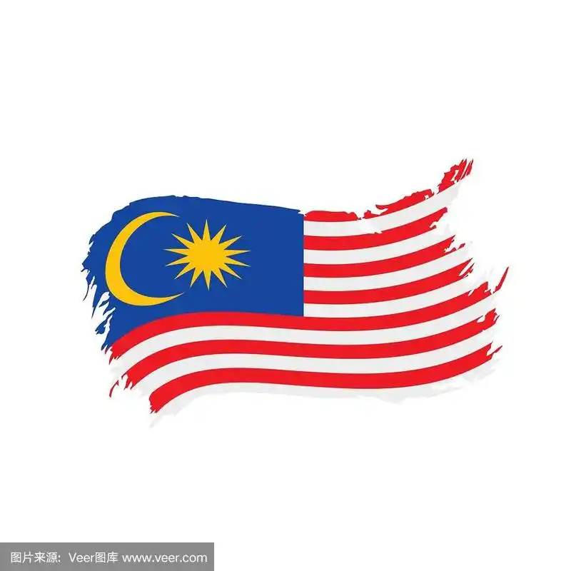 马来西亚国旗,矢量插图