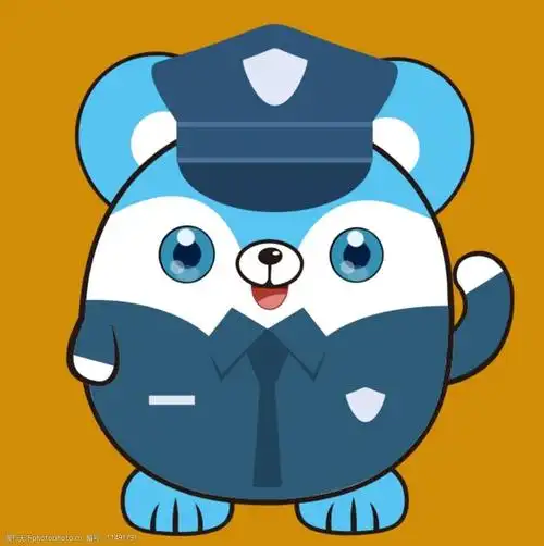 关键词:穿警服的兔子 卡通兔 蓝色眼睛 警服 警帽 嘴巴 设计 psd分层