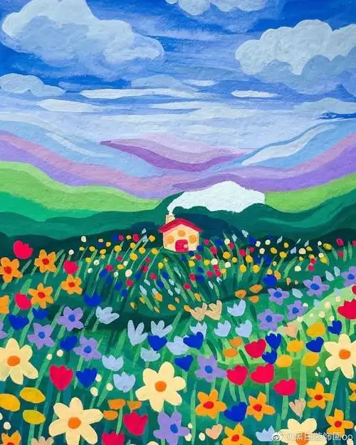 丙烯画##绘画素材##遇见艺术##儿童画教程