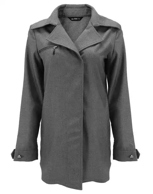 烟灰色时尚大牌翻领气质衬衫