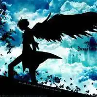 微信头像男生动漫黑白的翅膀【点击鼠标右键下载】