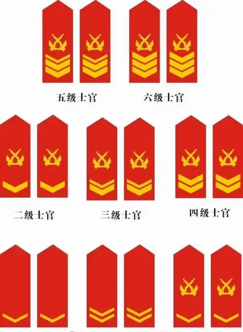 "99式"三级士官肩章陆海空军三级士官肩章(1999-2007)陆军三级士官的