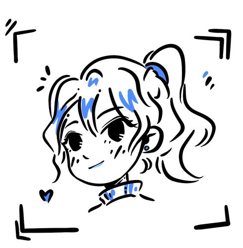 约稿原创q版ins风二次元简笔画情侣头像设计黑白线真人照片转卡通