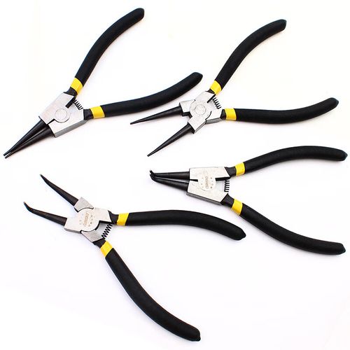 唔哩外用/内用直头弯头沾塑柄卡簧钳子轴用挡圈钳孔用卡簧安装拆卸钳