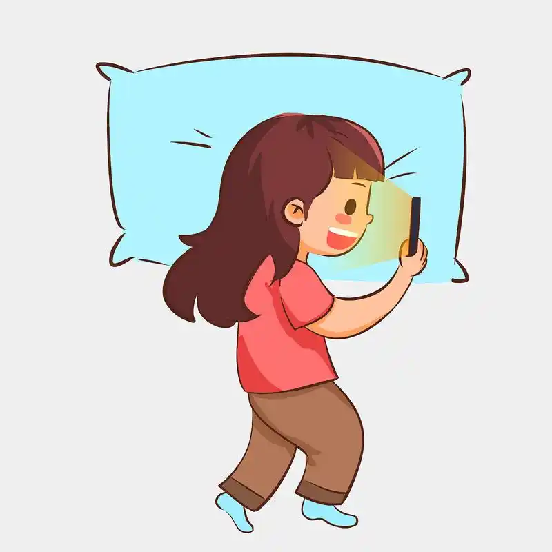 卡通睡觉熬夜玩手机元素gif动态图手机元素[gif]