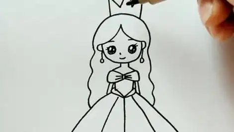 四十秒教你画一个超级简单的小公主简笔画,一起试试吧!