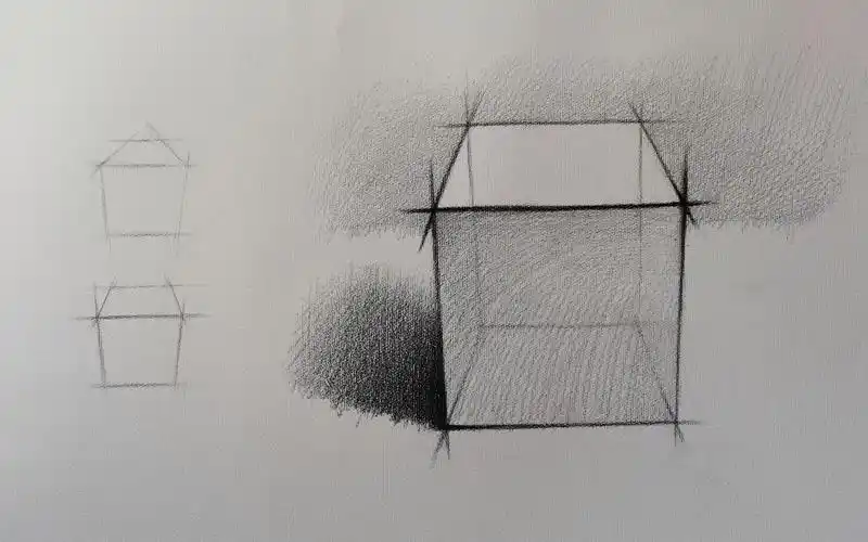 活动  两点透视正方体原速详细讲解完整版