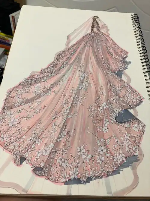 婚纱手绘-服装画/服装设计手稿 - 穿针引线服装论坛