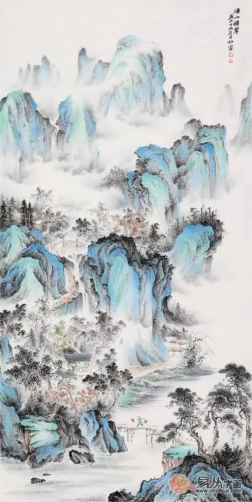 玄关挂什么画风水好?写意竖幅山水画装饰最合适!-时尚频道-手机搜狐