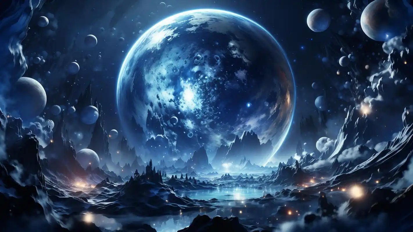 ✨蓝色星空壁纸,梦幻之选🌌 想象一下,你的手机或电脑屏幕被深邃