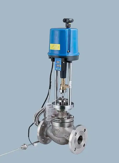 电动温度调节阀三通回水电磁蒸汽单向智能自力式暖气片自动温控阀